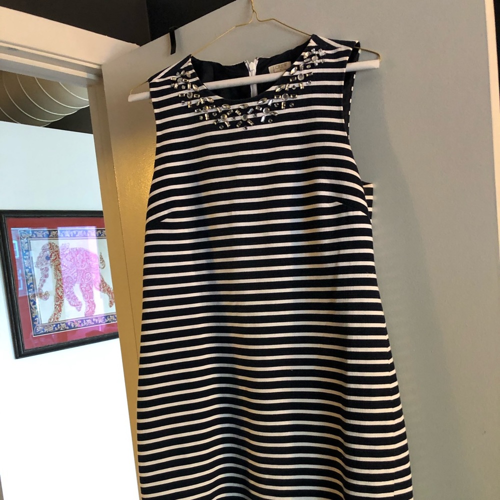 Jcrew striped dress with decorative top